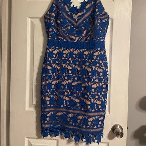 Blue Eyelet Cocktail Dress